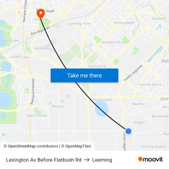 Lexington Av Before Flatbush Rd to Leeming map