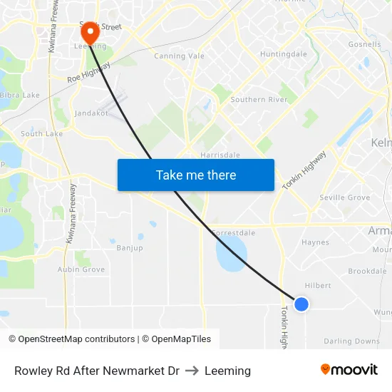 Rowley Rd After Newmarket Dr to Leeming map