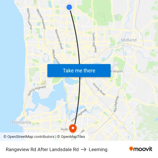 Rangeview Rd After Landsdale Rd to Leeming map
