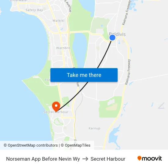 Norseman App Before Nevin Wy to Secret Harbour map