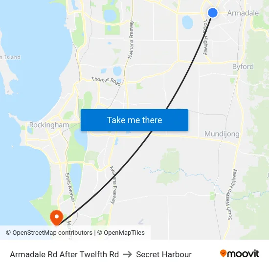Armadale Rd After Twelfth Rd to Secret Harbour map