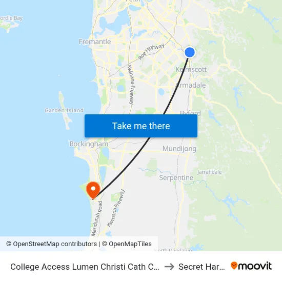 College Access Lumen Christi Cath Col Stand 4 to Secret Harbour map