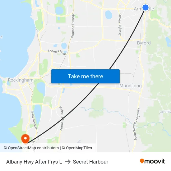 Albany Hwy After Frys L to Secret Harbour map