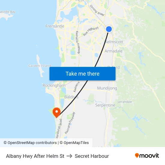 Albany Hwy After Helm St to Secret Harbour map