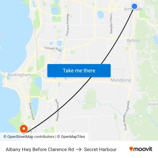 Albany Hwy Before Clarence Rd to Secret Harbour map