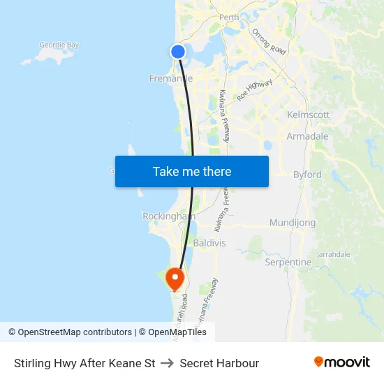 Stirling Hwy After Keane St to Secret Harbour map