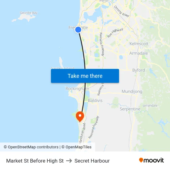 Market St Before High St to Secret Harbour map
