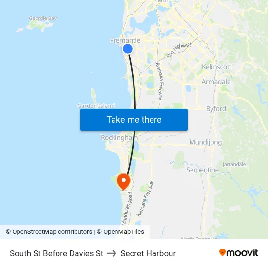 South St Before Davies St to Secret Harbour map