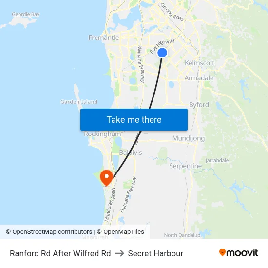 Ranford Rd After Wilfred Rd to Secret Harbour map