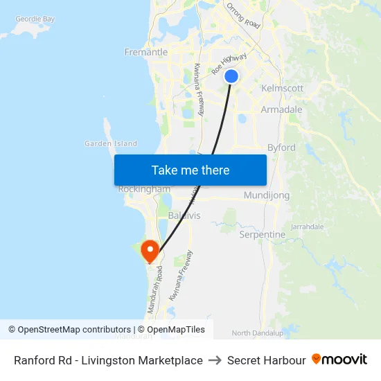 Ranford Rd - Livingston Marketplace to Secret Harbour map
