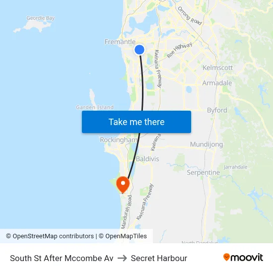 South St After Mccombe Av to Secret Harbour map