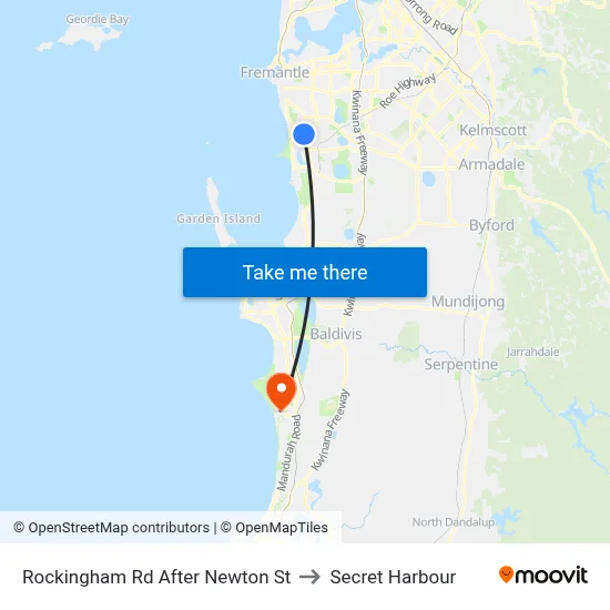 Rockingham Rd After Newton St to Secret Harbour map