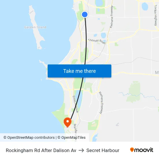Rockingham Rd After Dalison Av to Secret Harbour map