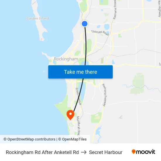 Rockingham Rd After Anketell Rd to Secret Harbour map