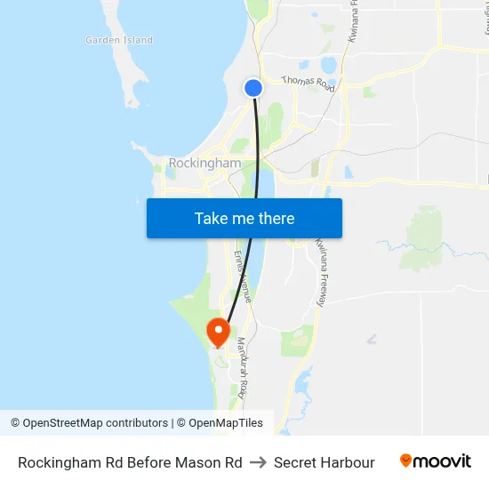 Rockingham Rd Before Mason Rd to Secret Harbour map