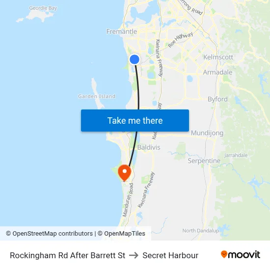 Rockingham Rd After Barrett St to Secret Harbour map