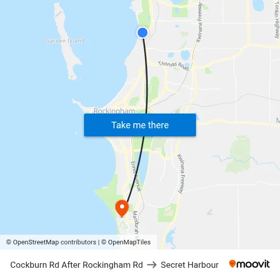 Cockburn Rd After Rockingham Rd to Secret Harbour map