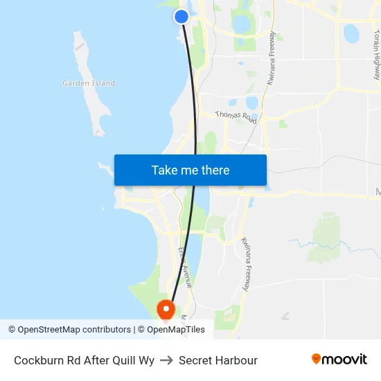 Cockburn Rd After Quill Wy to Secret Harbour map