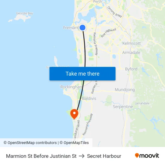 Marmion St Before Justinian St to Secret Harbour map