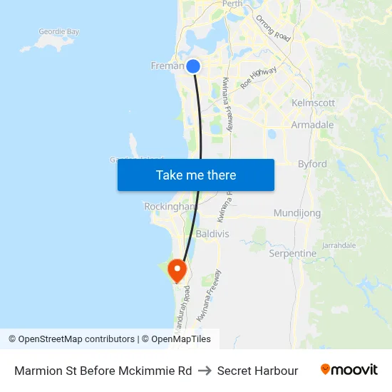 Marmion St Before Mckimmie Rd to Secret Harbour map