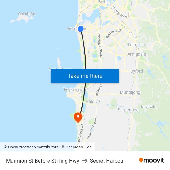 Marmion St Before Stirling Hwy to Secret Harbour map