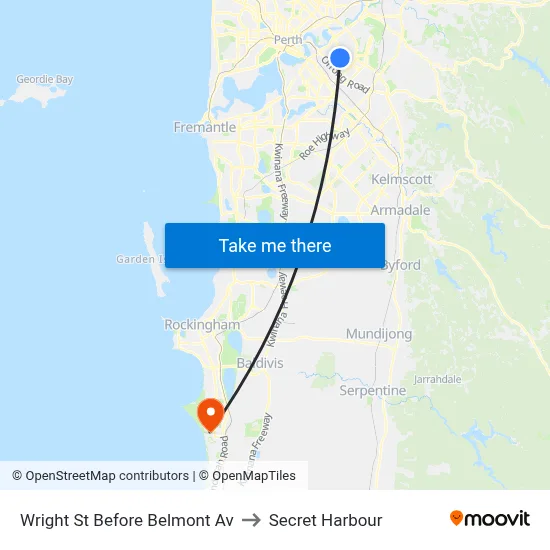 Wright St Before Belmont Av to Secret Harbour map