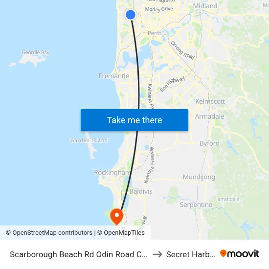 Scarborough Beach Rd Odin Road Cat Id 7 to Secret Harbour map