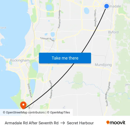 Armadale Rd After Seventh Rd to Secret Harbour map