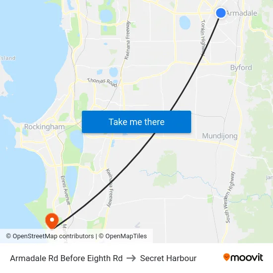 Armadale Rd Before Eighth Rd to Secret Harbour map