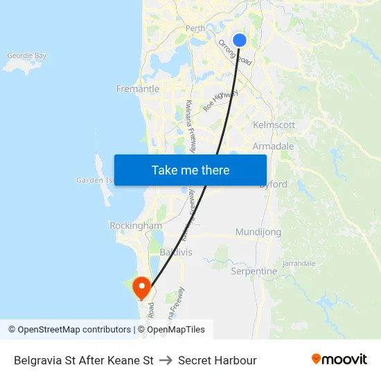 Belgravia St After Keane St to Secret Harbour map