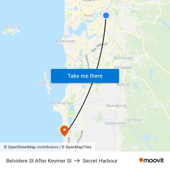 Belvidere St After Keymer St to Secret Harbour map