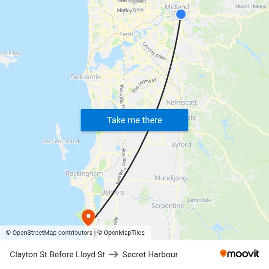 Clayton St Before Lloyd St to Secret Harbour map