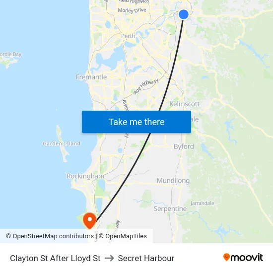 Clayton St After Lloyd St to Secret Harbour map