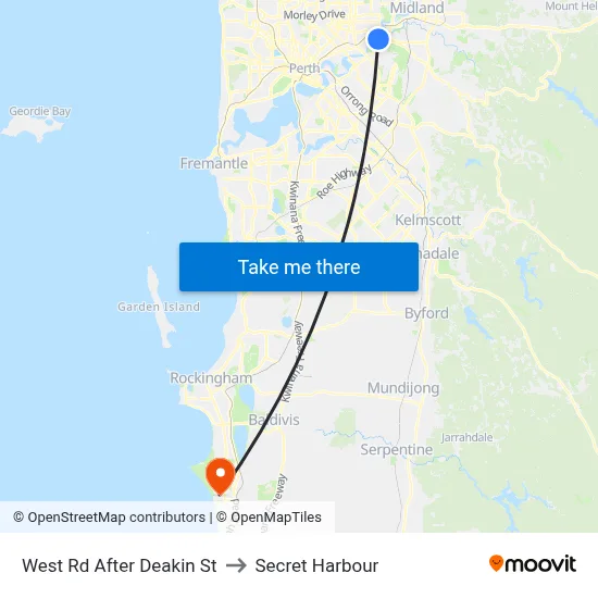 West Rd After Deakin St to Secret Harbour map