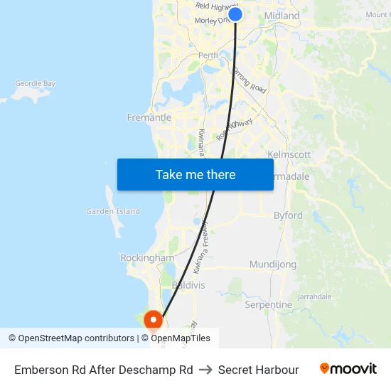 Emberson Rd After Deschamp Rd to Secret Harbour map