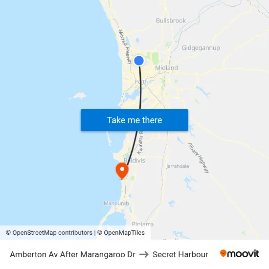 Amberton Av After Marangaroo Dr to Secret Harbour map