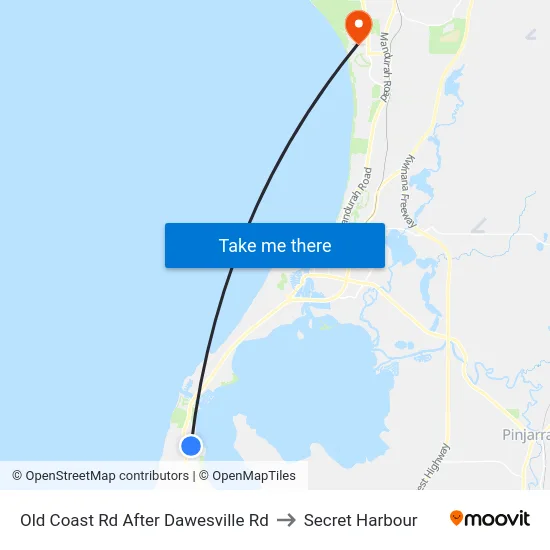 Old Coast Rd After Dawesville Rd to Secret Harbour map