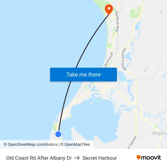 Old Coast Rd After Albany Dr to Secret Harbour map