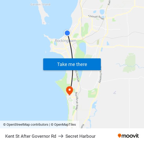 Kent St After Governor Rd to Secret Harbour map
