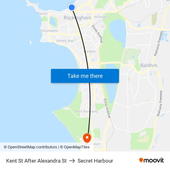 Kent St After Alexandra St to Secret Harbour map