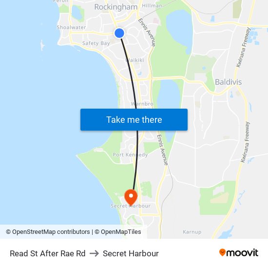 Read St After Rae Rd to Secret Harbour map