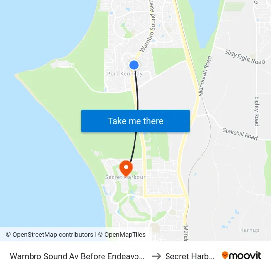 Warnbro Sound Av Before Endeavour Dr to Secret Harbour map