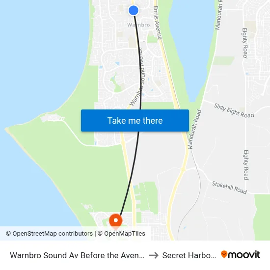 Warnbro Sound Av Before the Avenue to Secret Harbour map