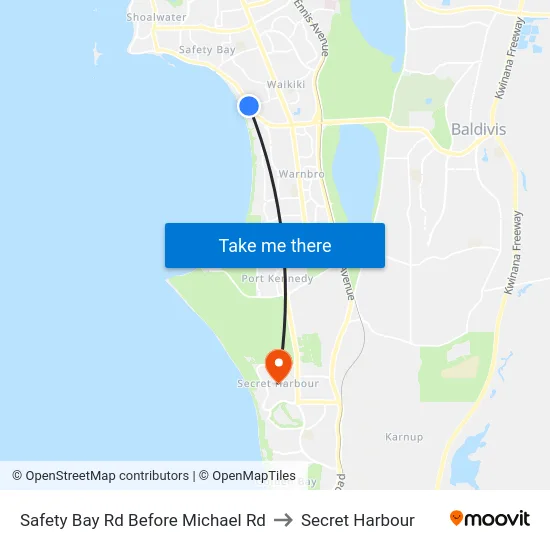 Safety Bay Rd Before Michael Rd to Secret Harbour map