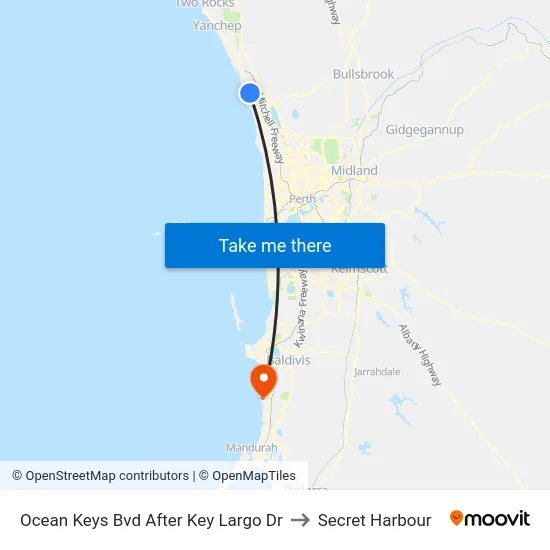 Ocean Keys Bvd After Key Largo Dr to Secret Harbour map