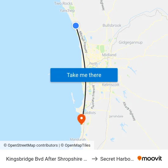 Kingsbridge Bvd After Shropshire Rd to Secret Harbour map
