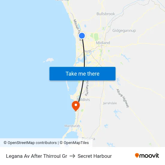 Legana Av After Thirroul Gr to Secret Harbour map