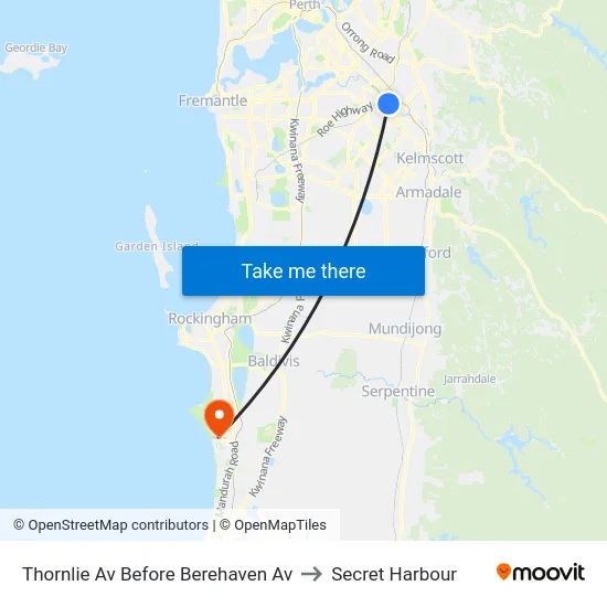 Thornlie Av Before Berehaven Av to Secret Harbour map