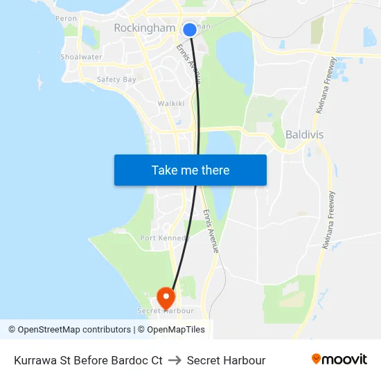 Kurrawa St Before Bardoc Ct to Secret Harbour map