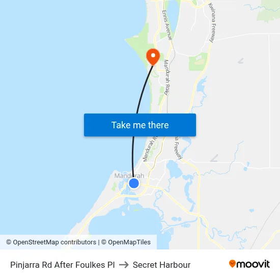 Pinjarra Rd After Foulkes Pl to Secret Harbour map